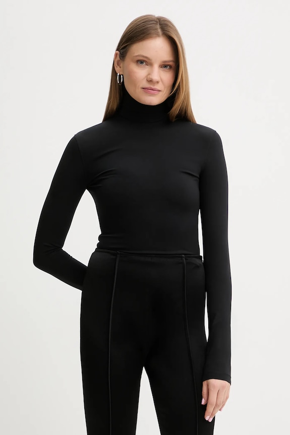 Tričko s dlhým rukávom Nanushka ANONA slim čierna NW25FWTP31676