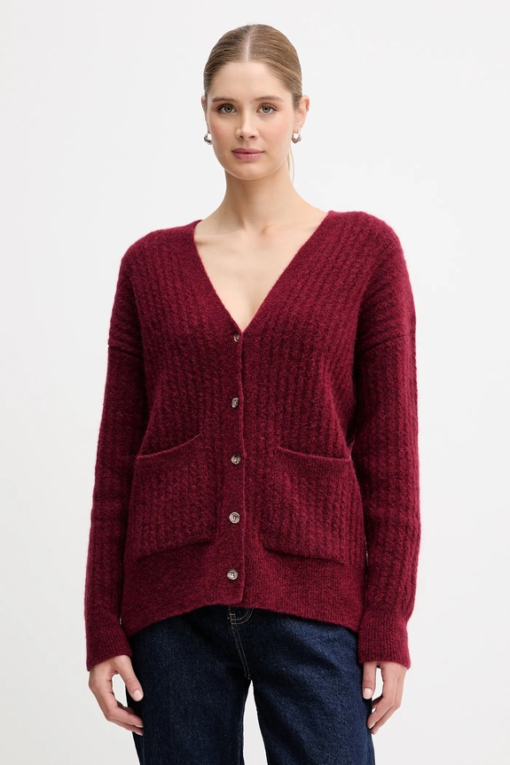 JOYINME cardigan din amestec de lână Soft Whisper grosime medie burgundia Kardigan.Soft.Whisper