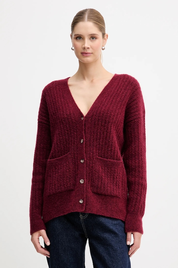 JOYINME cardigan din amestec de lână Soft Whisper grosime medie burgundia Kardigan.Soft.Whisper
