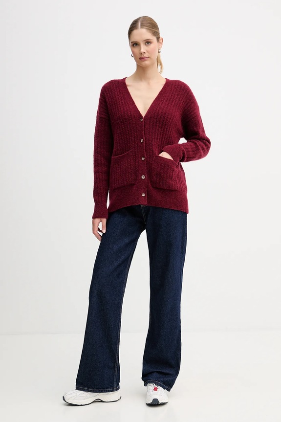 JOYINME cardigan din amestec de lână Soft Whisper Kardigan.Soft.Whisper burgundia AW25
