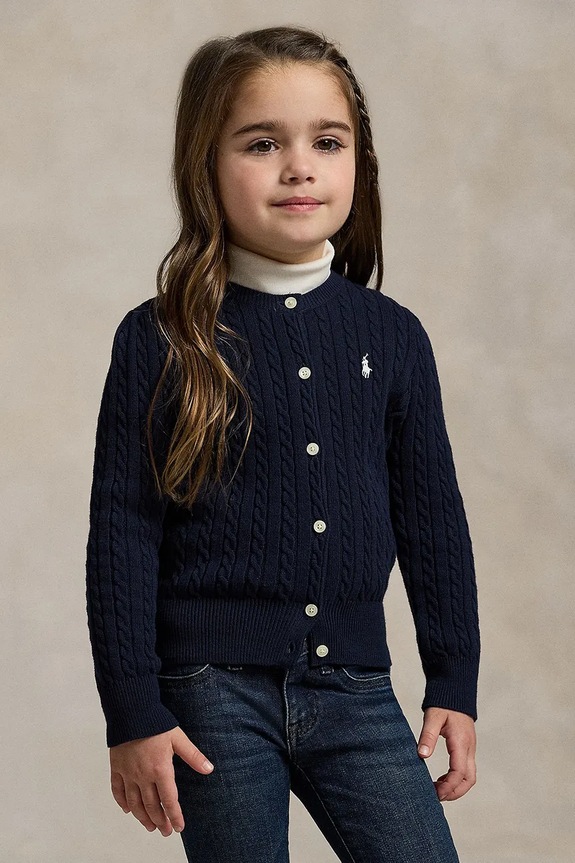 Πλεκτή ζακέτα Polo Ralph Lauren μεσαίου πάχους σκούρο μπλε 312543047011