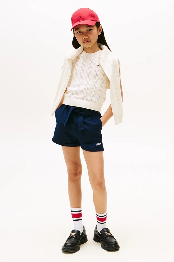 Dievča Bavlnený sveter Tommy Hilfiger KG0KG08723.9BYA béžová