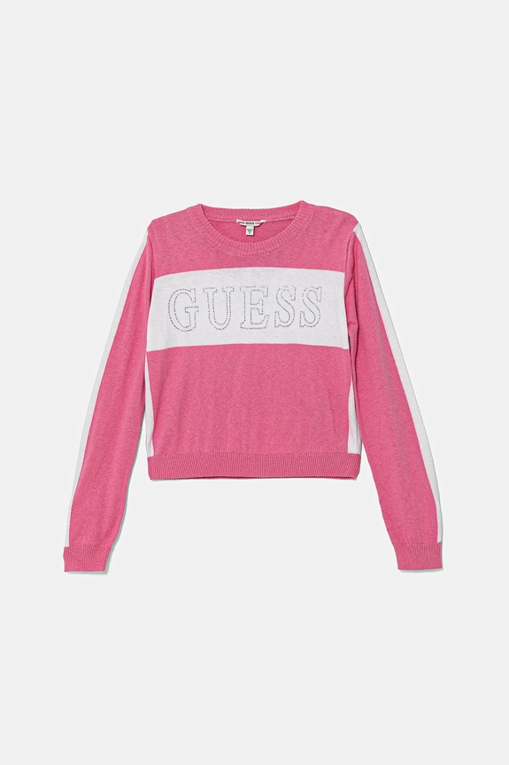 Παιδικό πουλόβερ Guess απλικέ ροζ J5YR00.Z3GW0.9BYA