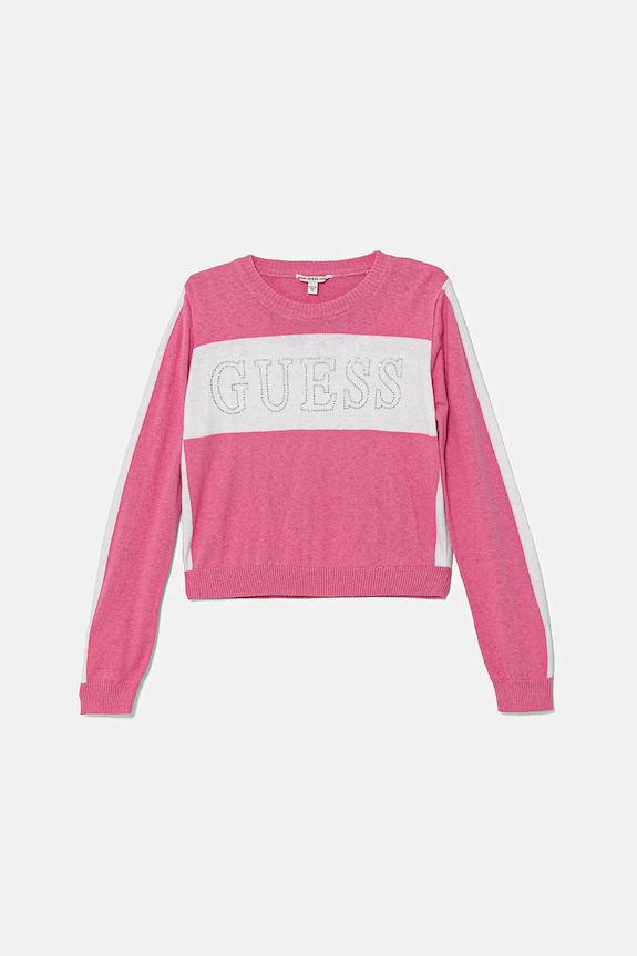 Παιδικό πουλόβερ Guess απλικέ ροζ J5YR00.Z3GW0.9BYA