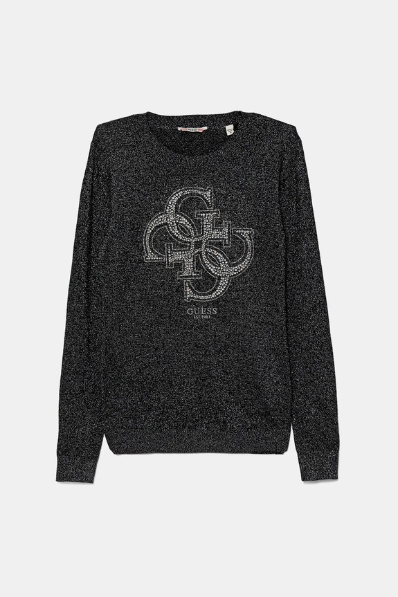 Guess sweter dziecięcy aplikacja czarny J5YR01.Z3FP0.9BYA
