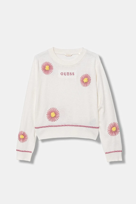 Παιδικό πουλόβερ από μείγμα μαλλιού Guess λεπτό μπεζ J5YR10.Z0110.9BYA