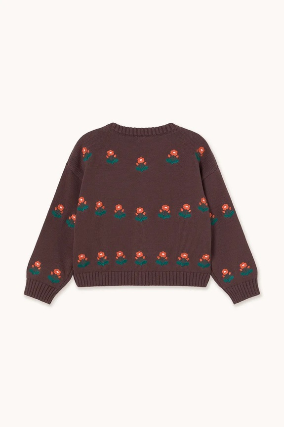BIMBA Tinycottons cardigan per bambini FLOWERS CARDIGAN AW25.101 marrone