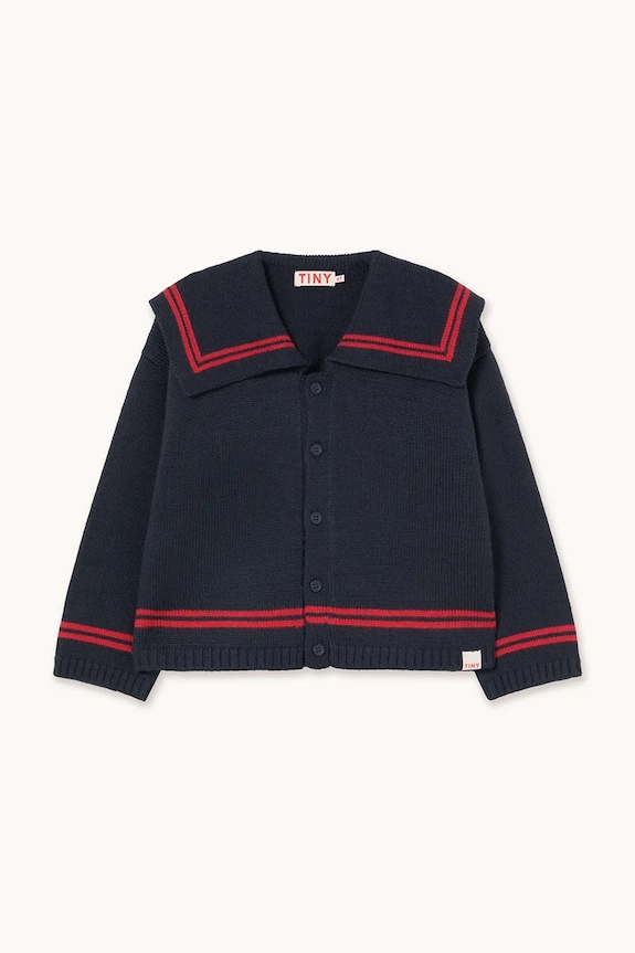 Tinycottons sweter dziecięcy STRIPES TINY CARDIGAN AW25.113 granatowy AW25