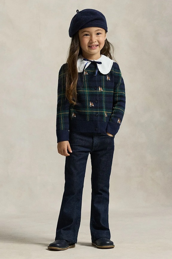 Detský vlnený sveter Polo Ralph Lauren tmavomodrá 312978877001