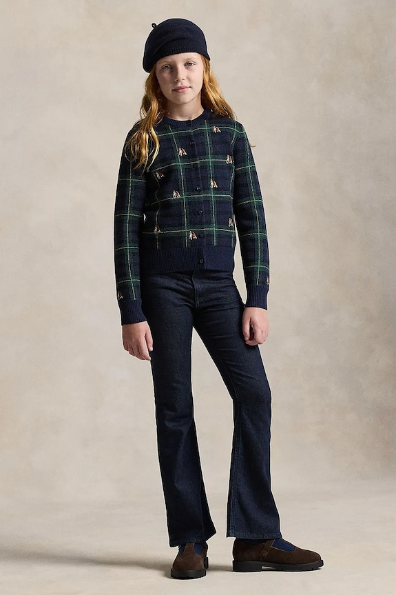 Detský vlnený sveter Polo Ralph Lauren tmavomodrá 313978877001