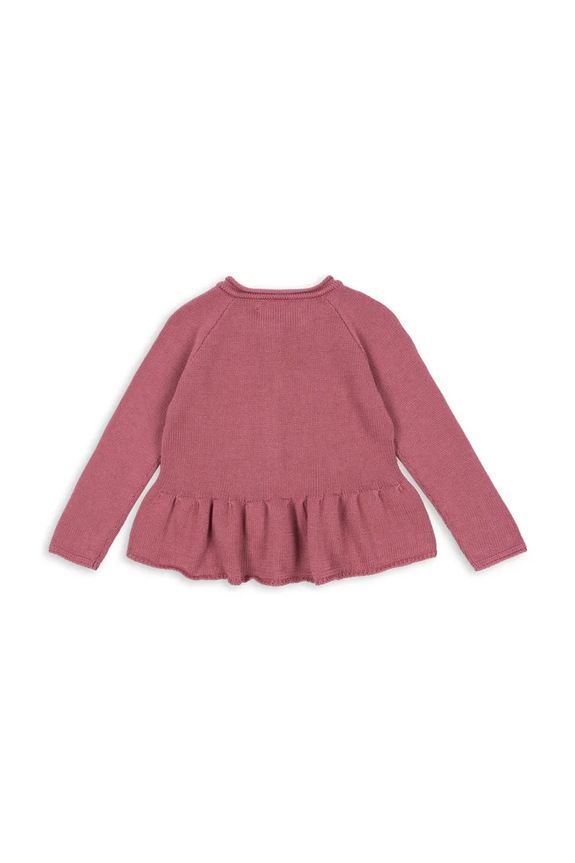 Detský bavlnený kardigan Konges Sløjd CABBY FRILL CARDIGAN GOTS KS103737.9BYA ružová AW25