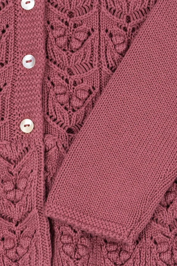 Detský bavlnený kardigan Konges Sløjd CABBY FRILL CARDIGAN GOTS ružová KS103737.9BYA