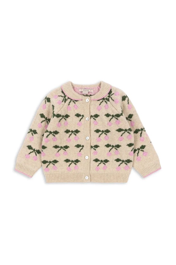 Παιδικό κάρδιγκαν Konges Sløjd BELOU KNIT COLLAR CARDIGAN μεσαίου πάχους μπεζ KS103712.9BYA