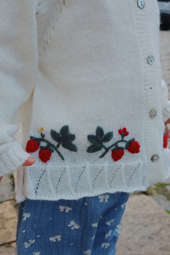 Παιδικό κάρδιγκαν Konges Sløjd MINIA FRILL CARDIGAN με μείγμα μαλλιού λευκό KS103913.9BYA