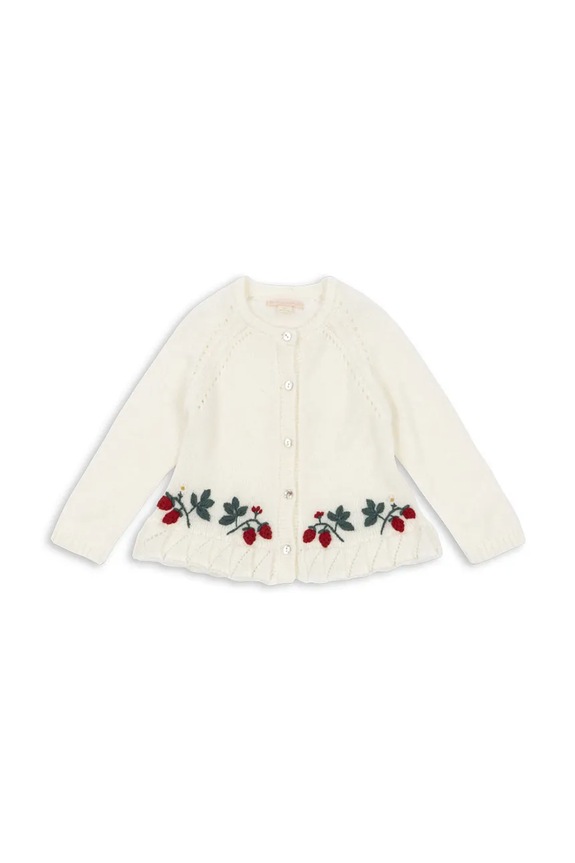 Παιδικό κάρδιγκαν Konges Sløjd MINIA FRILL CARDIGAN KS103913.9BYA λευκό AW25