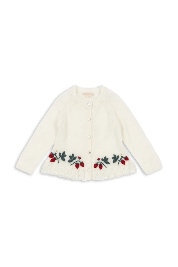 Παιδικό κάρδιγκαν Konges Sløjd MINIA FRILL CARDIGAN KS103913.9BYA λευκό AW25