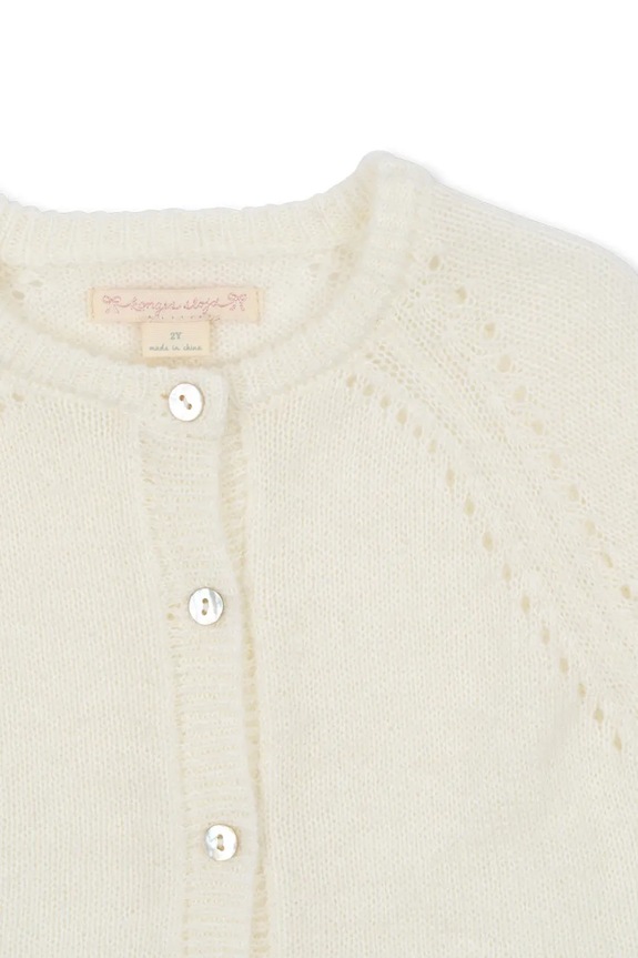 Παιδικό κάρδιγκαν Konges Sløjd MINIA FRILL CARDIGAN λευκό KS103913.9BYA