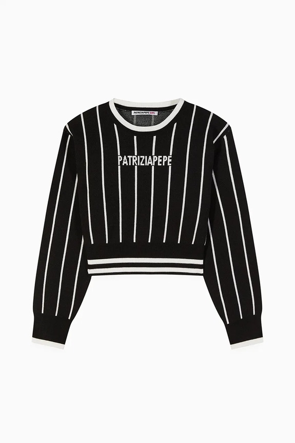 Patrizia Pepe gyerek pulóver K275 közepesen vastag fekete 7K0057