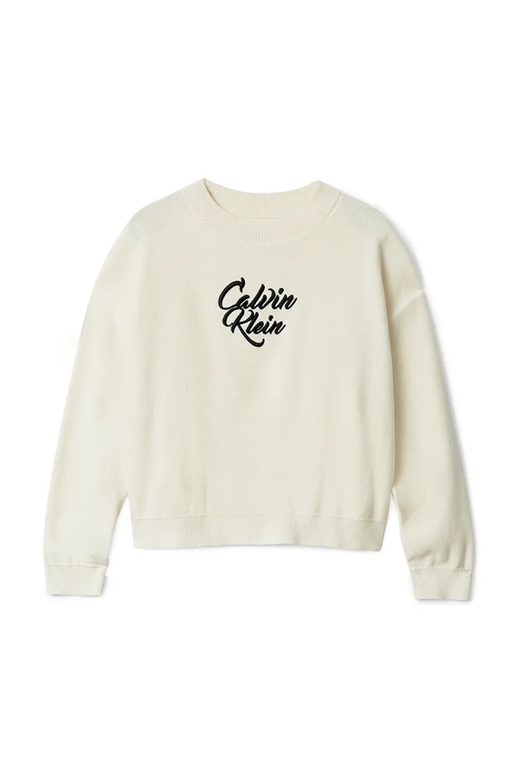 Παιδικό πουλόβερ Calvin Klein Jeans IG0IG03026.9BYA μπεζ AW25