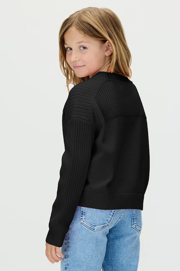 Fete Calvin Klein Jeans pulover de bumbac pentru copii IG0IG03046.9BYA negru