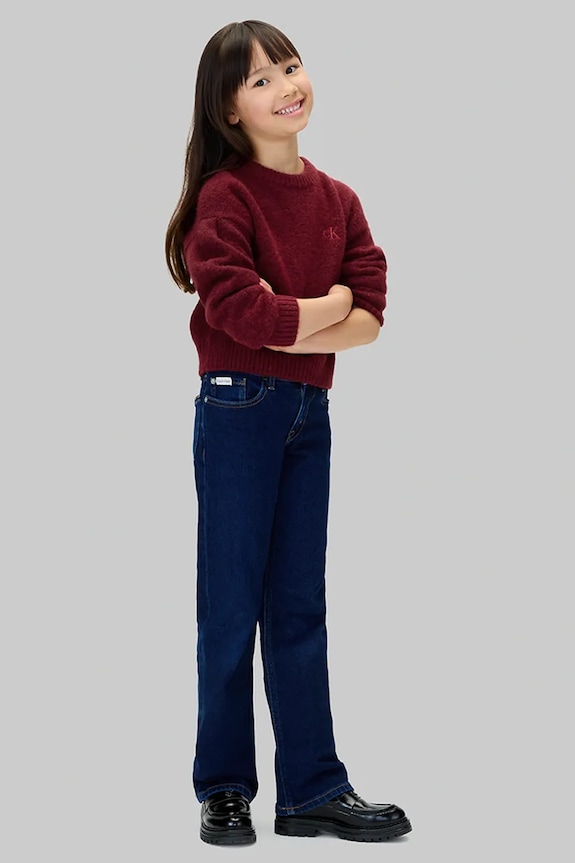 Παιδικό πουλόβερ με προσθήκη μαλλιού Calvin Klein Jeans μπορντό IG0IG03048.9BYA