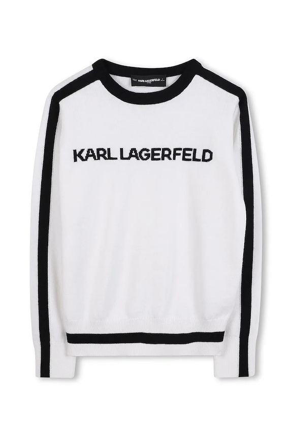 Karl Lagerfeld pulover pentru copii din amestec de cașmir Z30936.86.108 alb AW25
