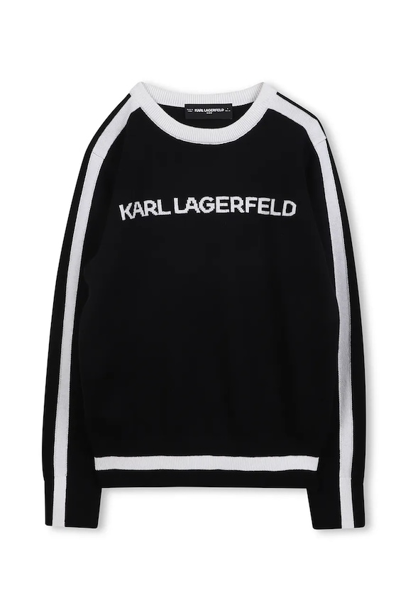 Karl Lagerfeld pulover pentru copii din amestec de cașmir print negru Z30936.114.150