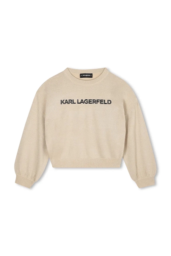 Karl Lagerfeld sweter dziecięcy Z30937.86.108 beżowy AW25