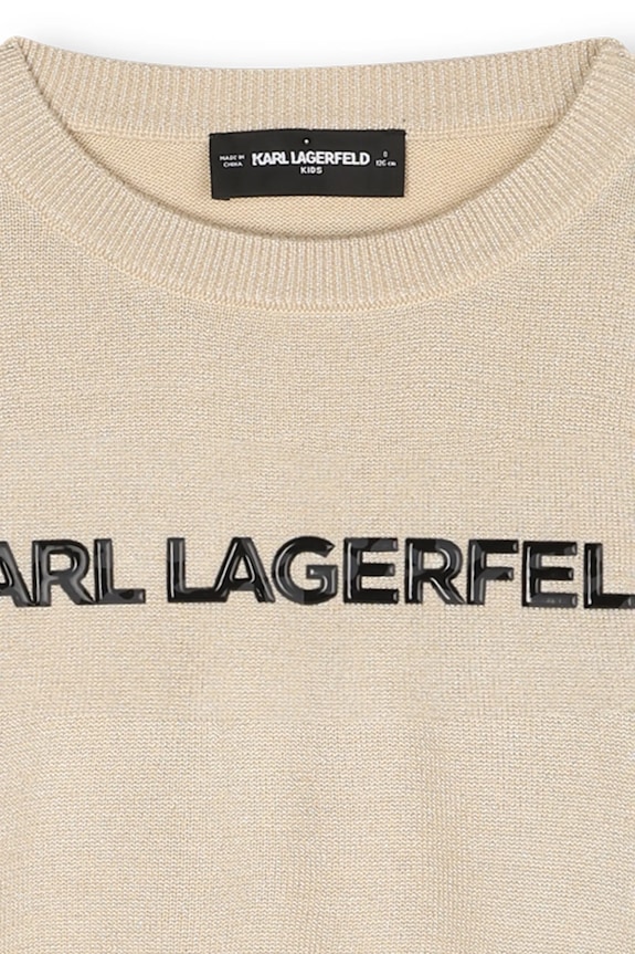 Karl Lagerfeld sweter dziecięcy beżowy Z30937.114.150