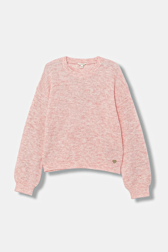 Detský sveter s prímesou vlny Guess melanž ružová J5BR19.Z1140.9BYA