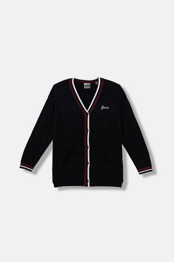 Dječji kardigan s dodatkom vune Guess srednje debljine mornarsko plava J5BR22.Z1152.9BYA