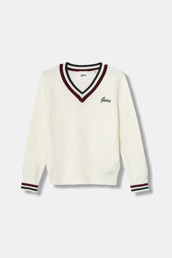 Guess sweter z dodatkiem wełny dziecięcy średniej grubości beżowy J5BR23.Z1152.9BYA