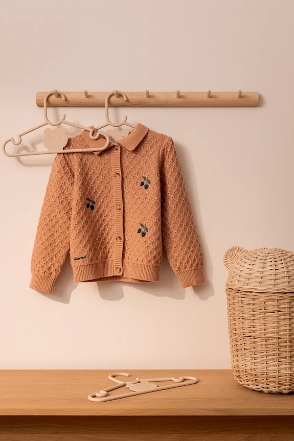 Καρδιγκάν με προσθήκη μαλλιού για παιδιά Liewood Jane Knit Cardigan απλικέ πορτοκαλί LW20306.9BYA