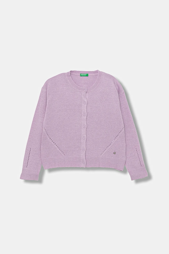 Vlnený kardigán United Colors of Benetton tenká fialová 126WC500X.G.seasonal