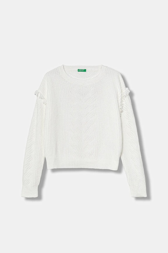 United Colors of Benetton maglione per bambini a maglia fine bianco 13HHC108W.G.seasonal
