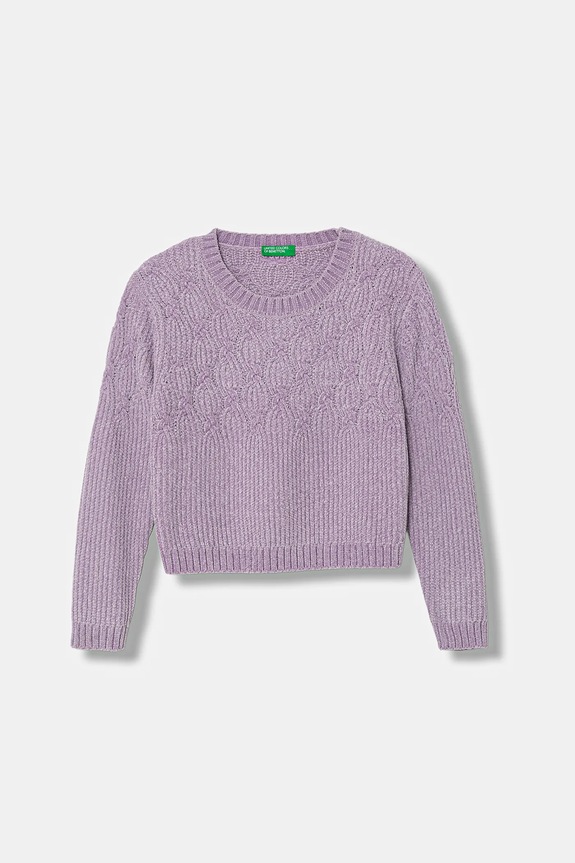 Pulover United Colors of Benetton bez uzorka ljubičasta 16CLG1010.P.seasonal