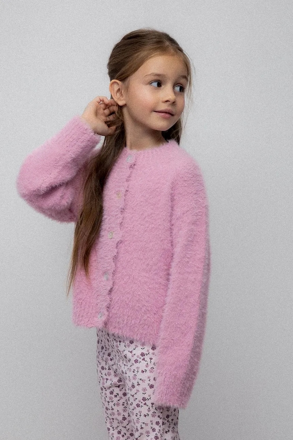 Coccodrillo cardigan copii uni roz ZC5172201FGK