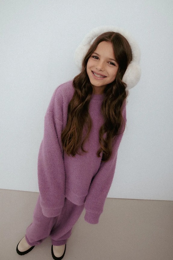 Coccodrillo maglione per bambini medio spessore rosa ZC5132102WGJ