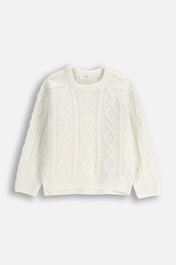 Detský sveter s prímesou vlny Coccodrillo ZC5172101WGK béžová AW25