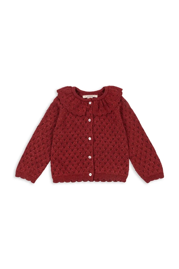 Konges Sløjd gyerek kardigán HOLIDAY KNIT CARDIGAN közepesen vastag piros KS104314.9BYA