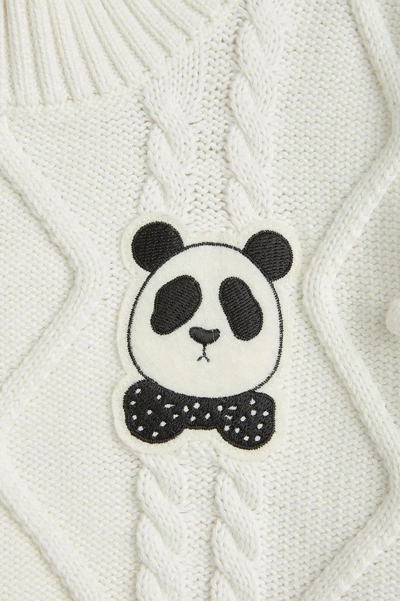 Fiú Mini Rodini gyerek pulóver Panda 2562012011 fehér