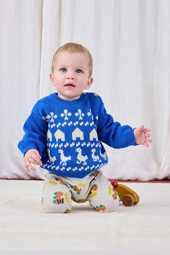 Βρεφικό βαμβακερό πουλόβερ Bobo Choses Farm jaquard 225AB100