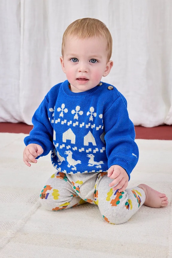 Βρεφικό βαμβακερό πουλόβερ Bobo Choses Farm jaquard 225AB100