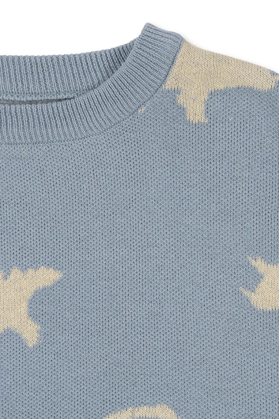 Fiú Konges Sløjd gyerek pamut pulóver LAPIS KNIT SWEATER GOTS KS103856.9BYA szürke