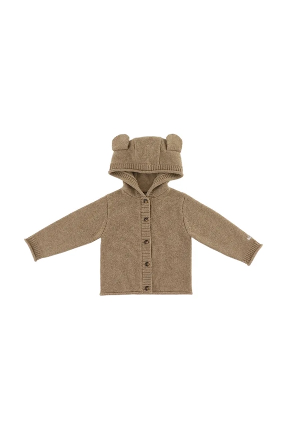 Donsje cardigan de lână pentru bebeluși Brittan Merino Wool Cardigan Bear 3039601 maro AW25