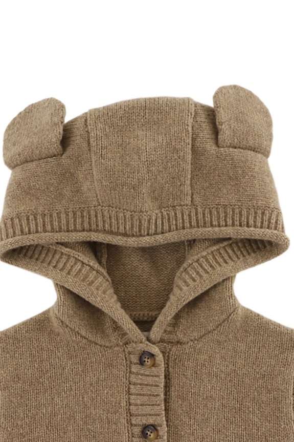 Donsje cardigan de lână pentru bebeluși Brittan Merino Wool Cardigan Bear maro 3039601