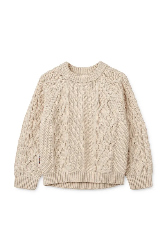 Παιδικό πουλόβερ με προσθήκη μαλλιού Liewood Callio Knit Jumper LW20307.9BYA μπεζ AW25