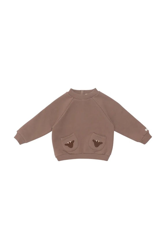 Donsje hanorac de bumbac pentru bebelusi Foppe Sweater Stags 3042102 maro AW25