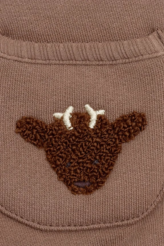 Donsje hanorac de bumbac pentru bebelusi Foppe Sweater Stags 3042102 maro