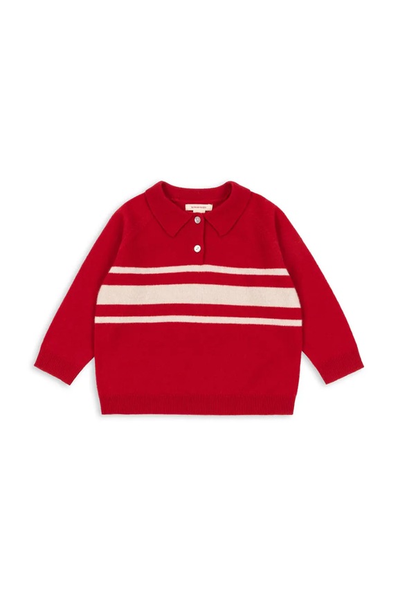 Вовняний дитячий светр Konges Sløjd BASI POLO KS104213.9BYA червоний AW25